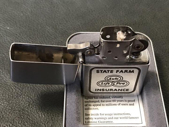 As is for parts Price change zippo vintage STATE FARM Made in 1956