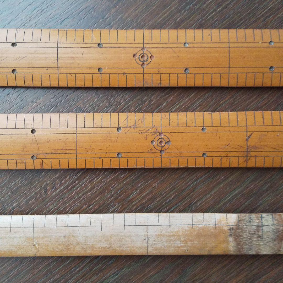 Two types of bamboo rulers Showa Retro Antique