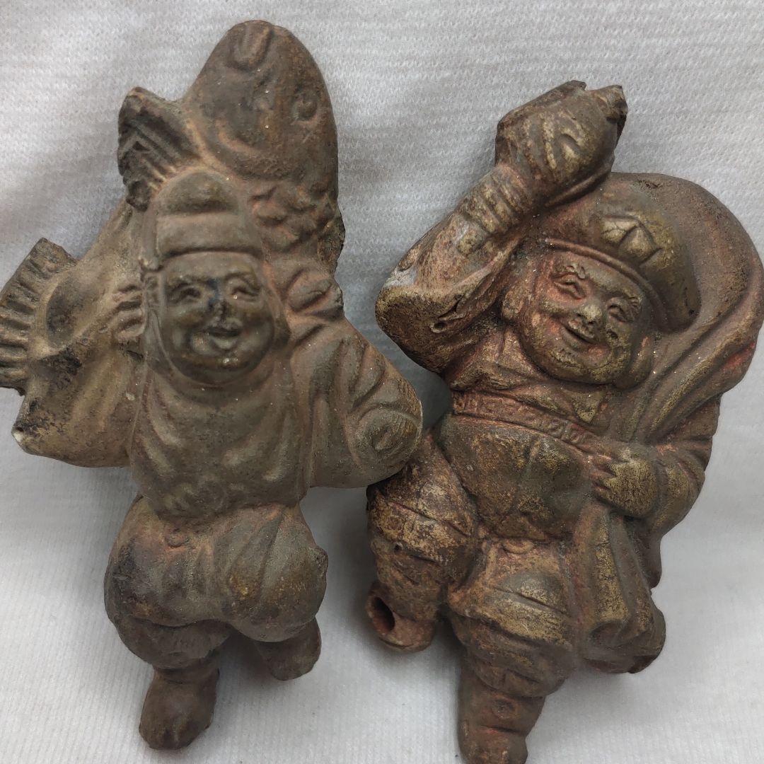 Daikoku-sama + Ebisu-sama Ceramics Period items Edo antiques
