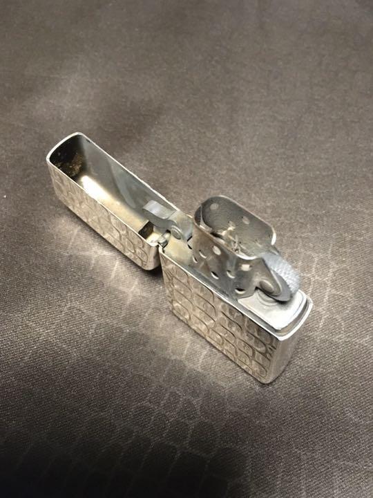 As is For Parts Zippo Armor Crocodile Embossed Lighter Crocodile Leather Crocodi