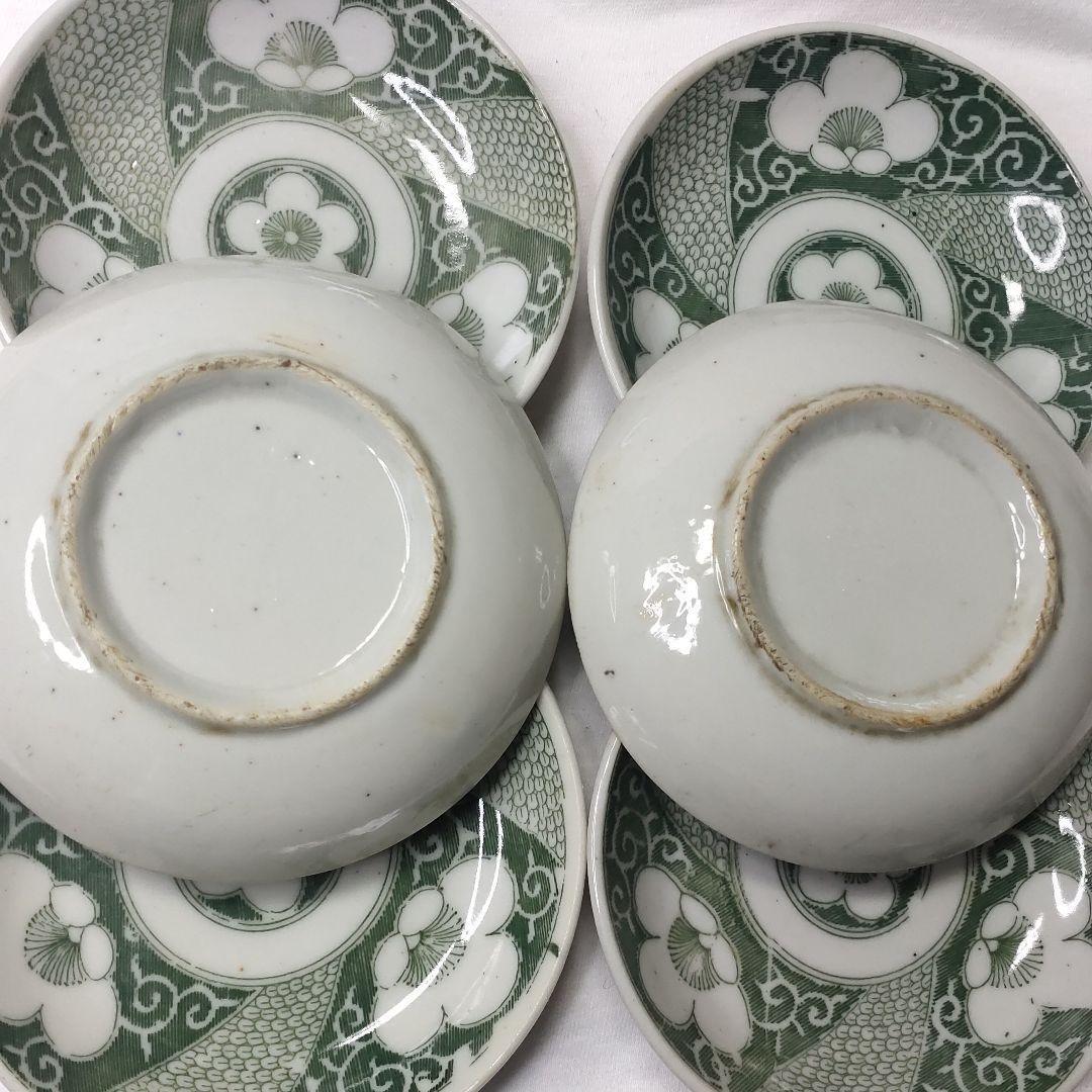 Ko-Imari ware 6 small plates green glaze old family storehouse