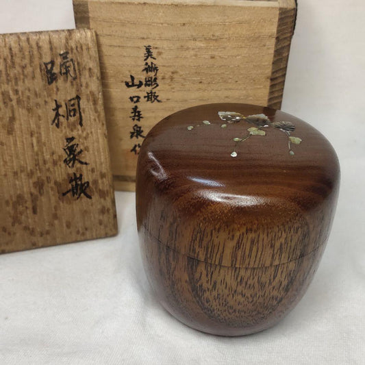 Tea utensils Ume Makie Nakatsume Nushi Made by Masatoshi Wooden co-box