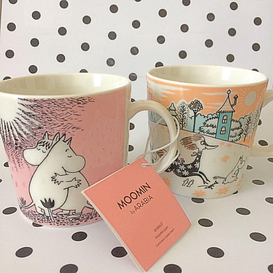Lot 2 Moomin Mug Cup Love Valley Park Limited ARABIA Pink Orange