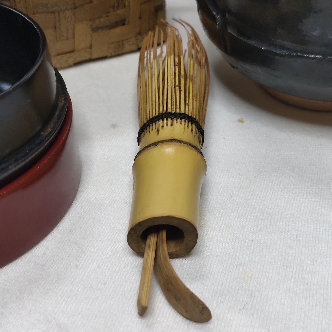 Tea utensils Portable Nodate set Black tea bowl Wooden bowl