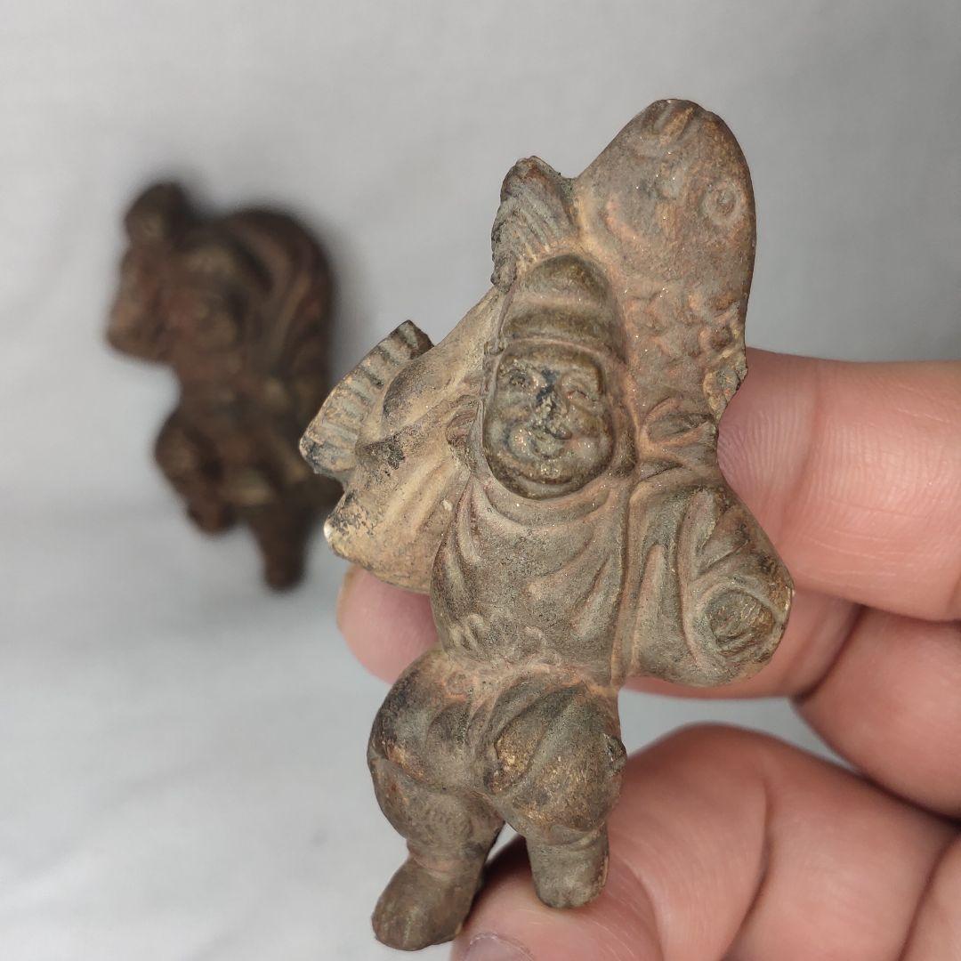 Daikoku-sama + Ebisu-sama Ceramics Period items Edo antiques
