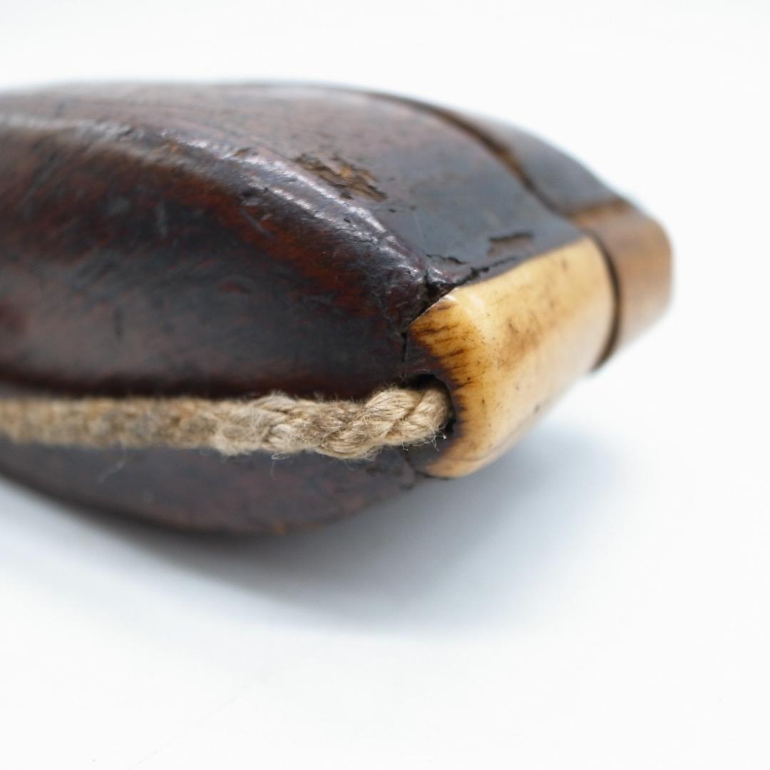Tobacco pipe, leather pipe, natural wood antler, tobacco pouch