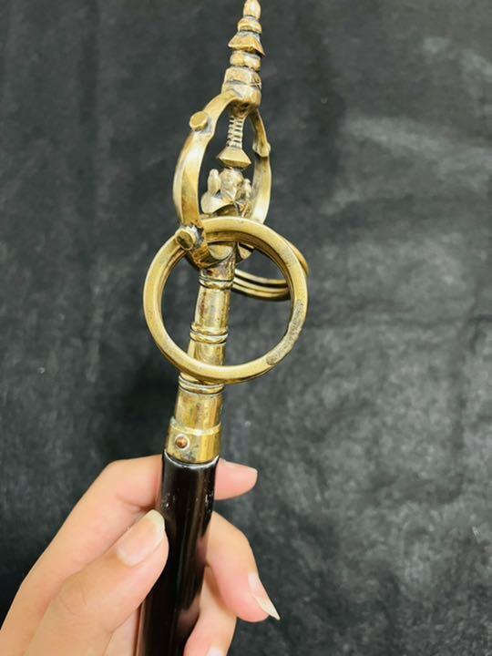 Shakujo esoteric Buddhism antiques temple black brown