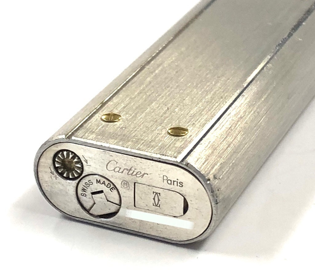 As is For Parts Cartier Lighter Santos Bis Motif SS x GP Silver Gold