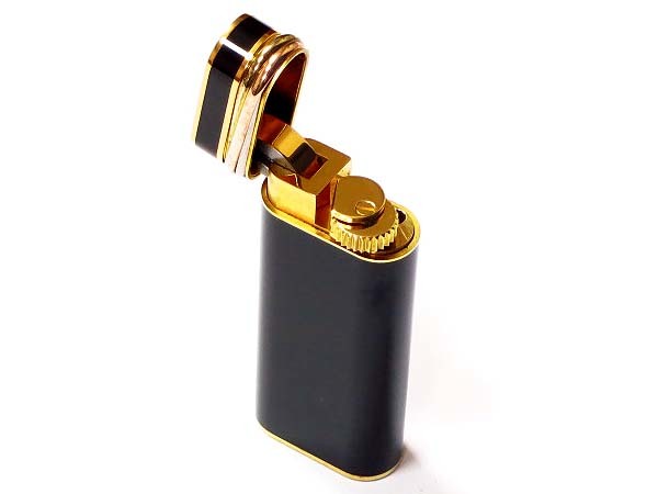 As is For Parts Cartier Trinity PLAQUE OR G Swiss made gas lighter black