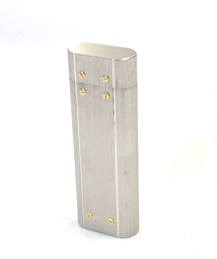 As is For Parts Cartier Lighter Santos Bis Motif SS x GP Silver Gold
