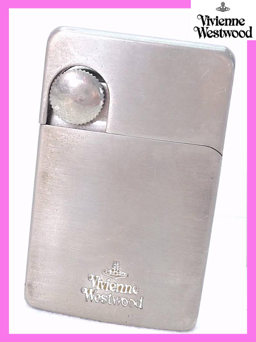 As is For Parts Vivienne Westwood thin gas lighter silver stainless steel