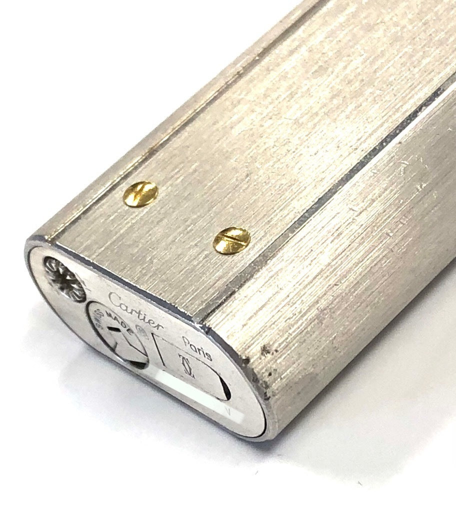 As is For Parts Cartier Lighter Santos Bis Motif SS x GP Silver Gold
