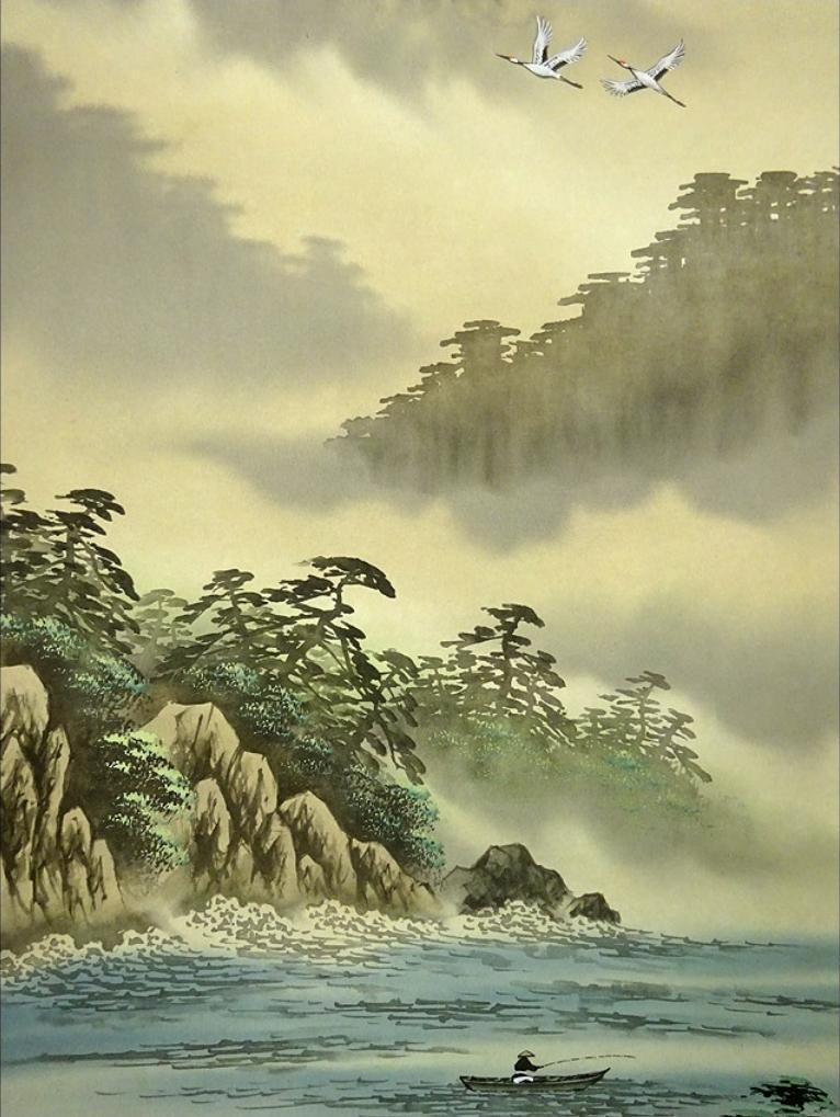hanging scrolls Suiei Narisawa and others Koi Asahi Aonami Landscape Map JAPAN