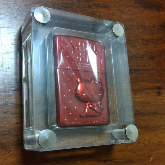 As is for parts Zippo lighter Hello Kitty 3D design red with case