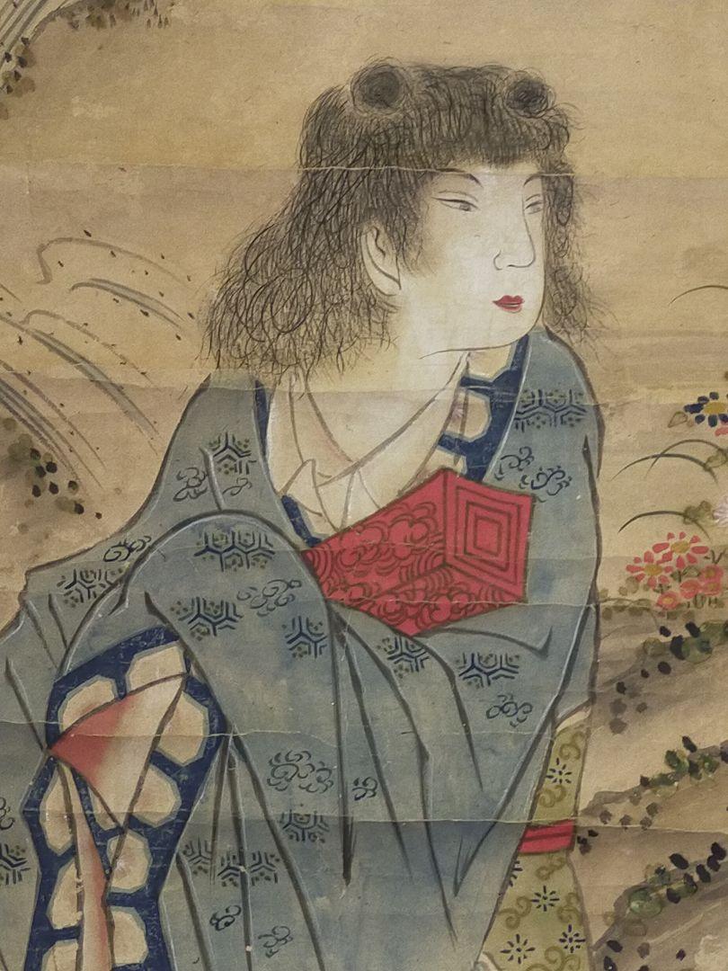 Hanging scroll Chinese person [Ryutaka] hanging scroll with paulownia box  JAPAN