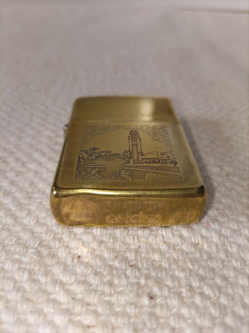 As is for parts bottom reverse engraving 1988 solid brass Zippo lighter Zippo so