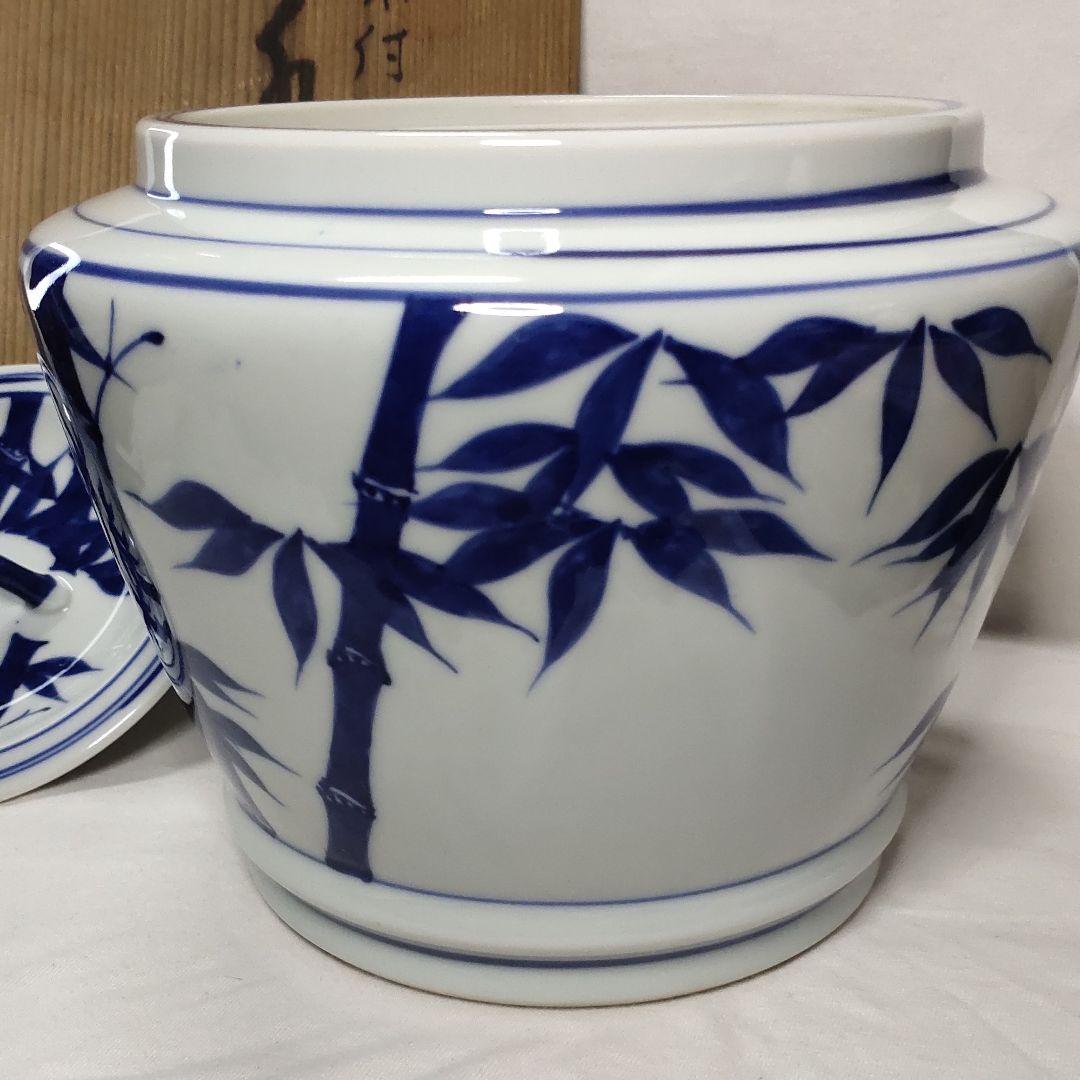 Tea utensils Sometsuke bamboo painting Mizusashi Heian
