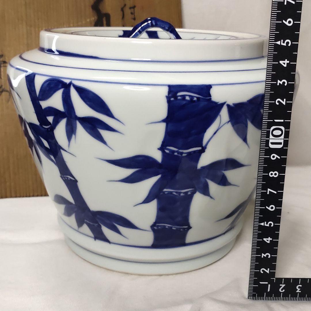 Tea utensils Sometsuke bamboo painting Mizusashi Heian