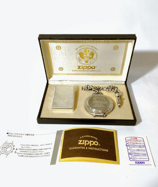 As is For Parts ZIPPO lighter & pocket watch set