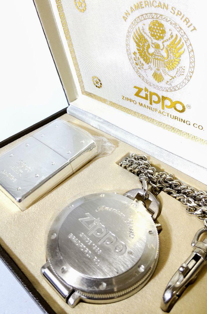 As is For Parts ZIPPO lighter & pocket watch set