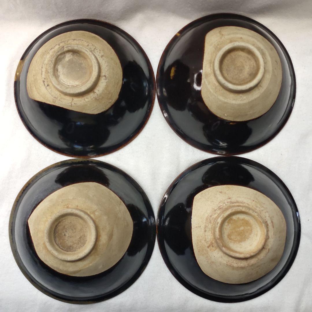 Tea utensils Tenmoku tea bowl 4 customers Former family storehouse