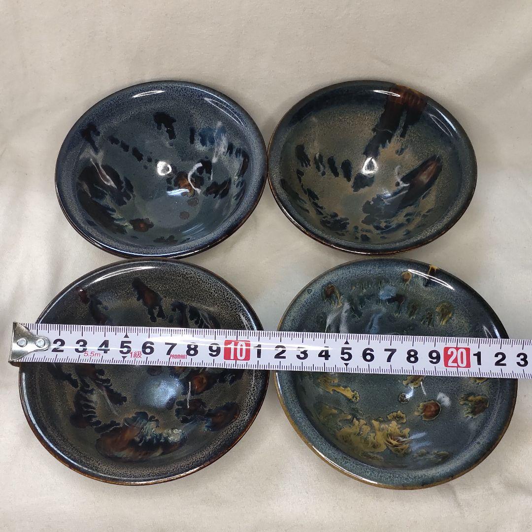 Tea utensils Tenmoku tea bowl 4 customers Former family storehouse