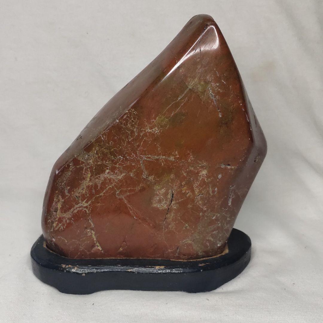 Red cobble stone figurine from Hokkaido Natural stone