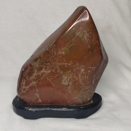 Red cobble stone figurine from Hokkaido Natural stone