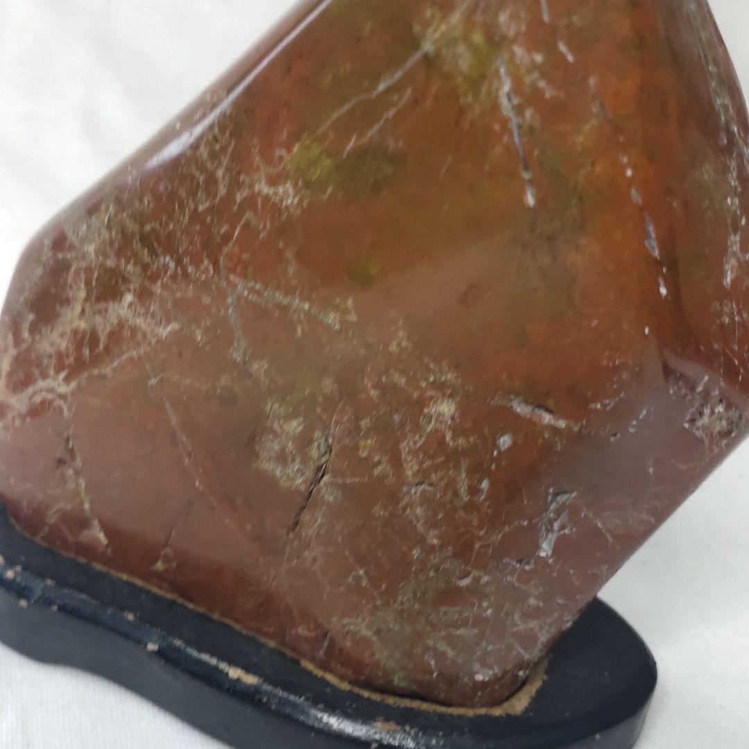 Red cobble stone figurine from Hokkaido Natural stone