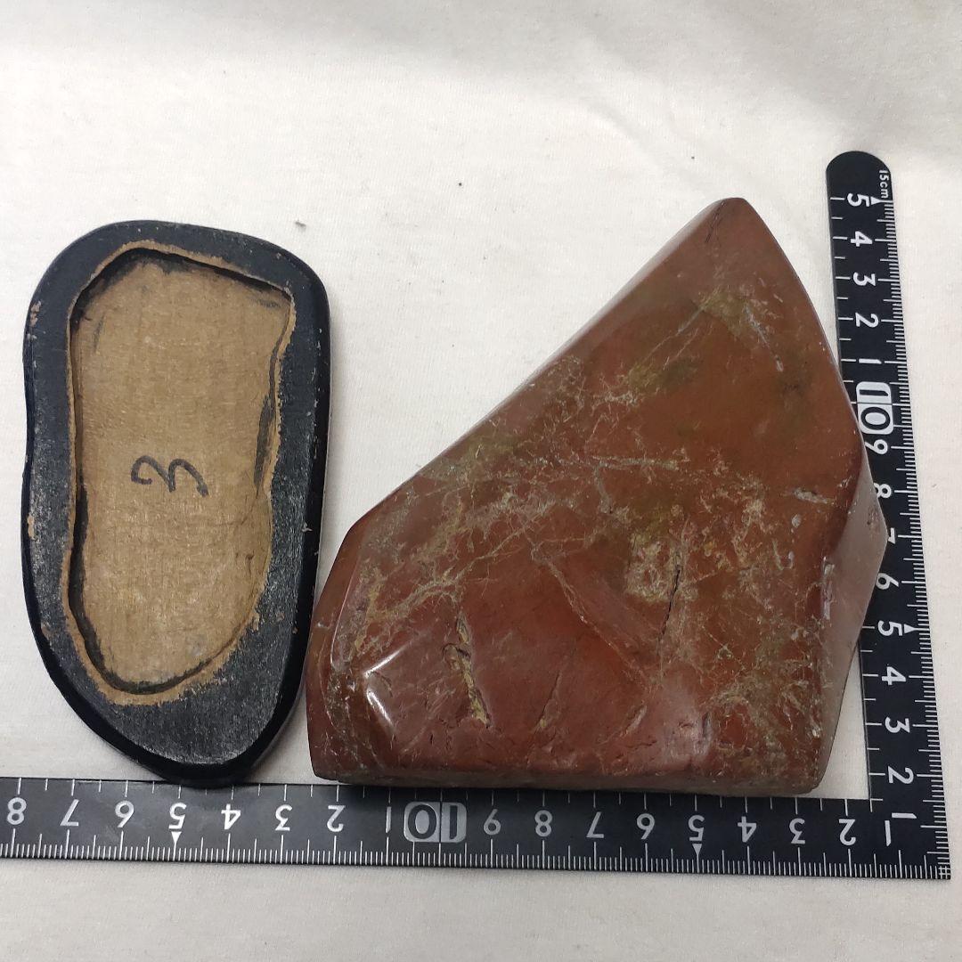 Red cobble stone figurine from Hokkaido Natural stone