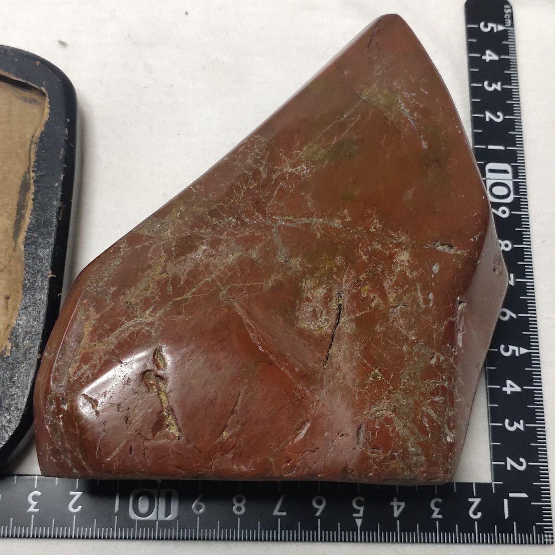 Red cobble stone figurine from Hokkaido Natural stone