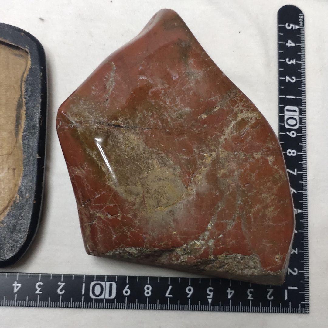 Red cobble stone figurine from Hokkaido Natural stone