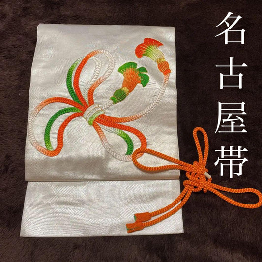 Nagoya obi braid pattern embroidery pure silk  Obijime  set