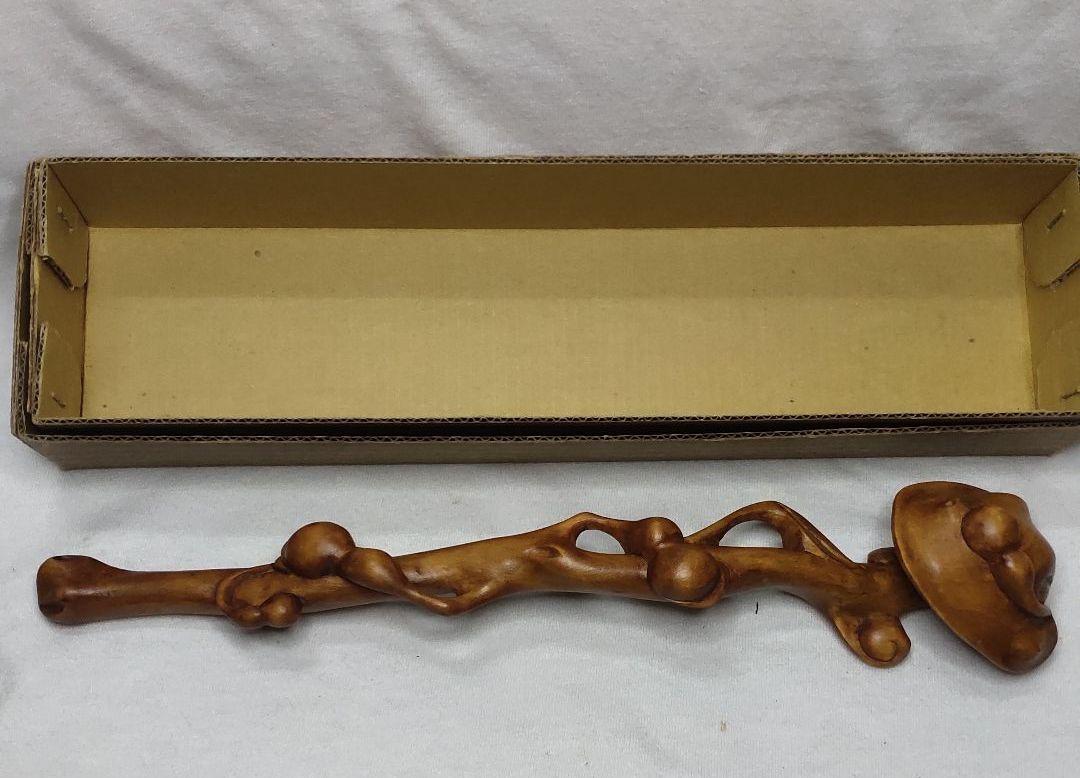 Nyoi stick wood paper box unused item old family collection