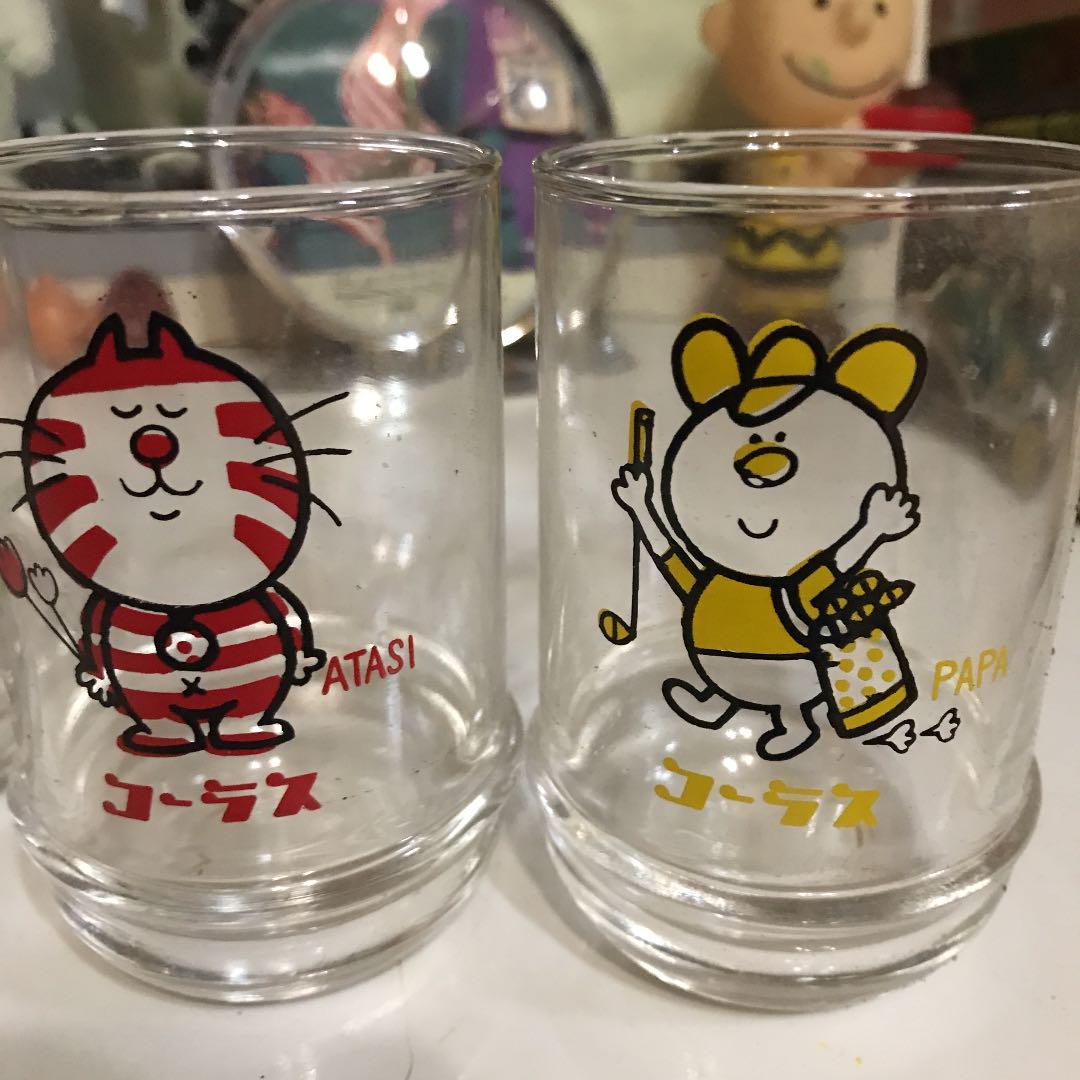 Morinaga Chorus Farry tumbler Showa retro period glass cup Hoya crystal