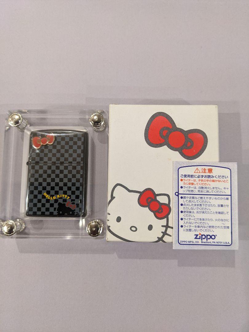 As is for parts Zippo lighter Hello Kitty 30th anniversary check x ribbon patter