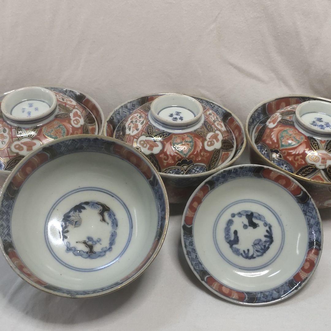 Koimari ware Fukichochun Colored lid bowl Hand-painted