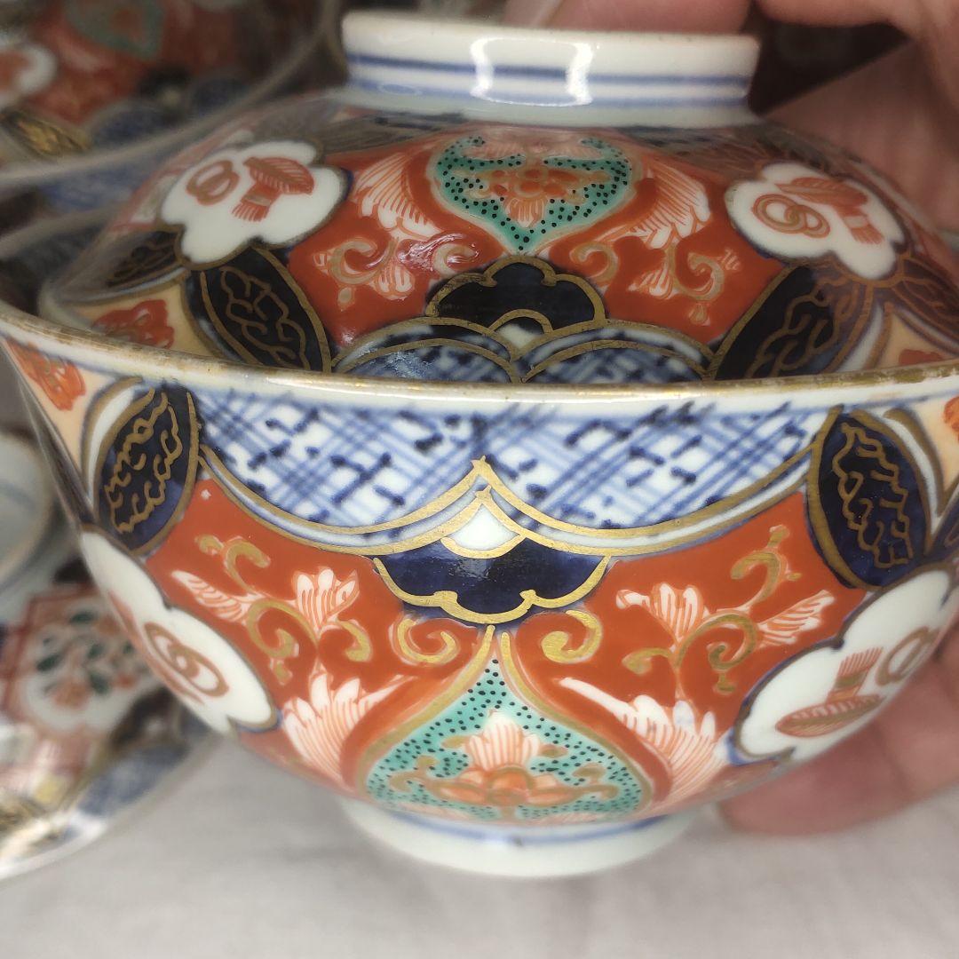 Koimari ware Fukichochun Colored lid bowl Hand-painted