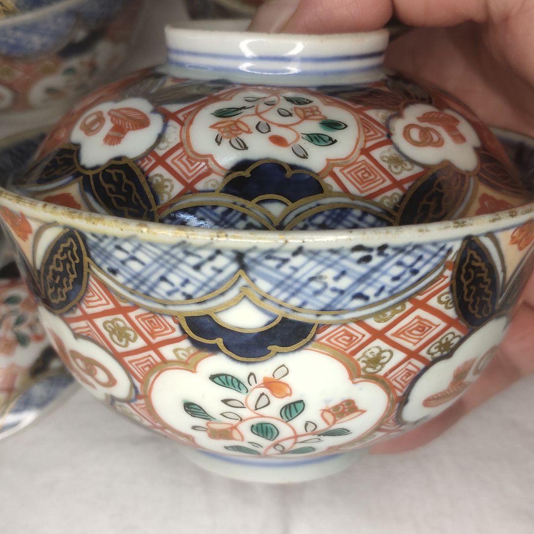 Koimari ware Fukichochun Colored lid bowl Hand-painted