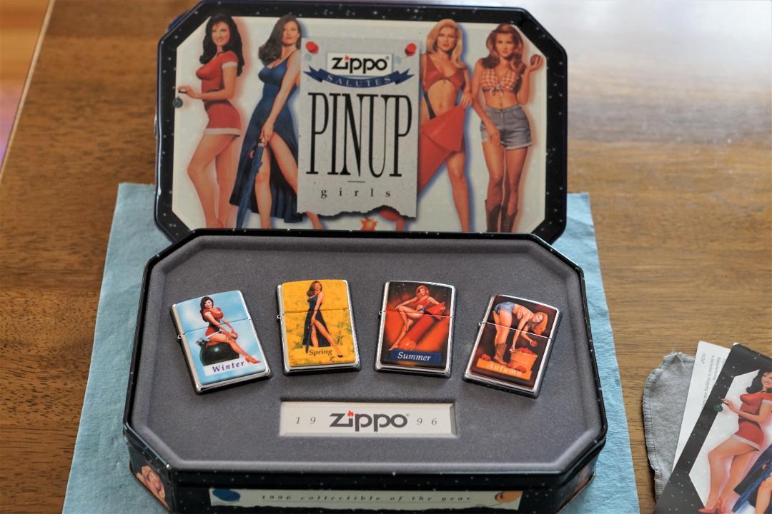 As is For Parts  ZIPPO Lighter 1996 Limited Edition Pinup Girls