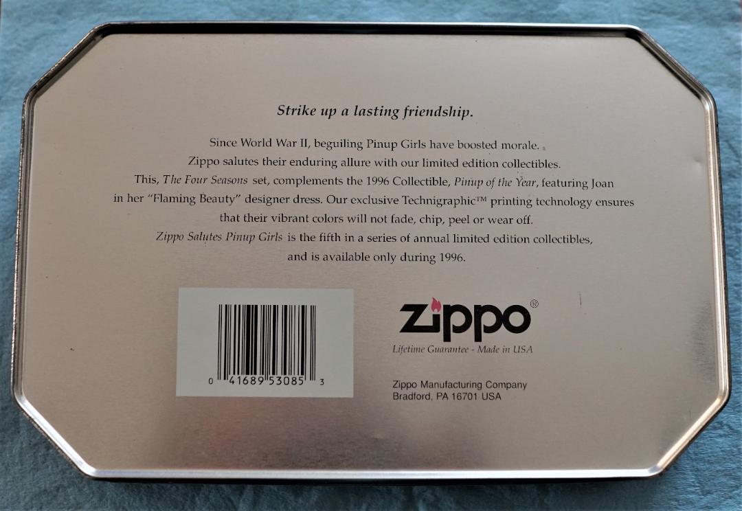 As is For Parts  ZIPPO Lighter 1996 Limited Edition Pinup Girls