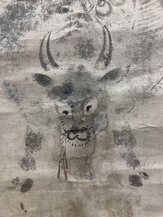 Cow cow hanging scroll JAPAN