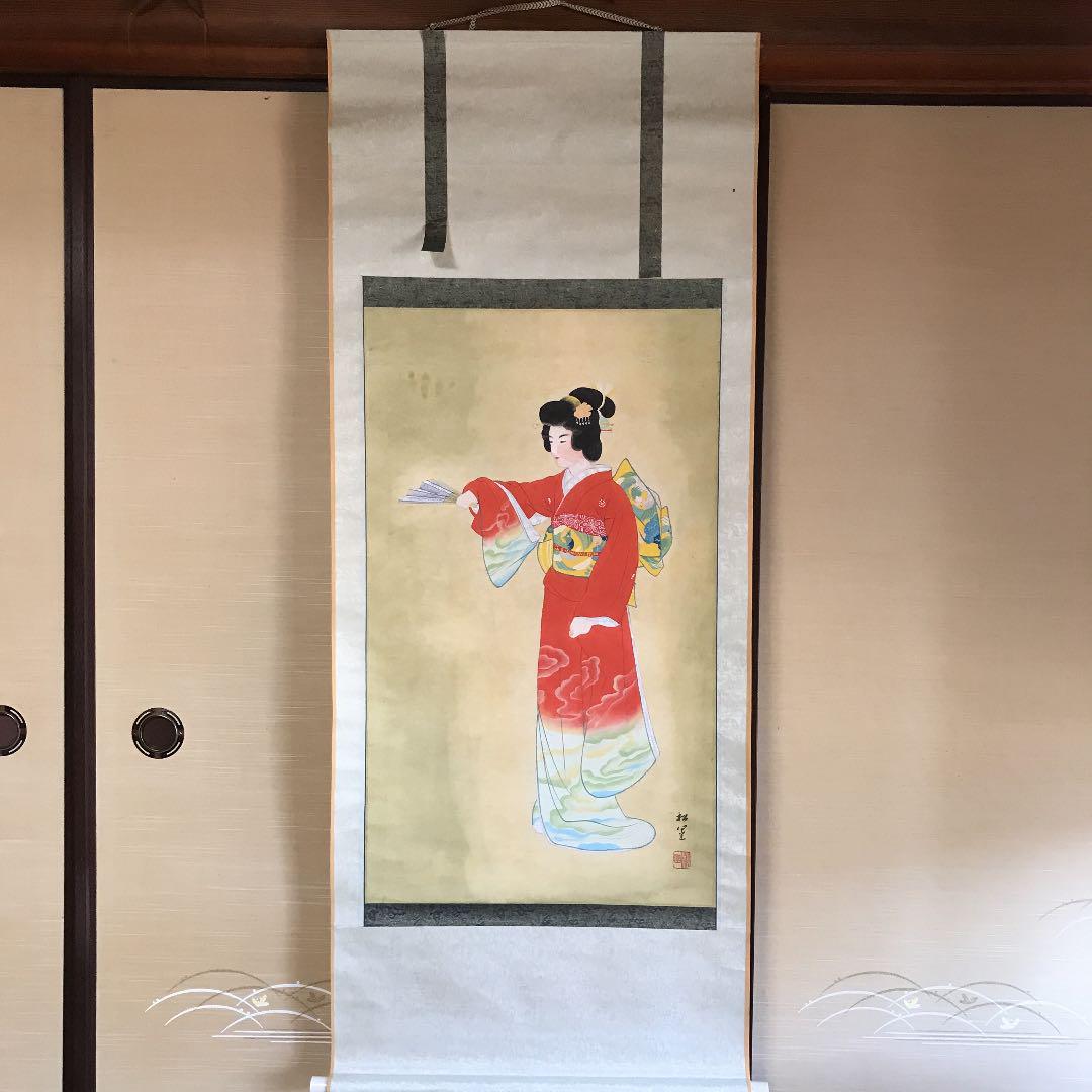 Hanging scroll  Japanese painting Uemura  Introductory dance copy  JAPAN