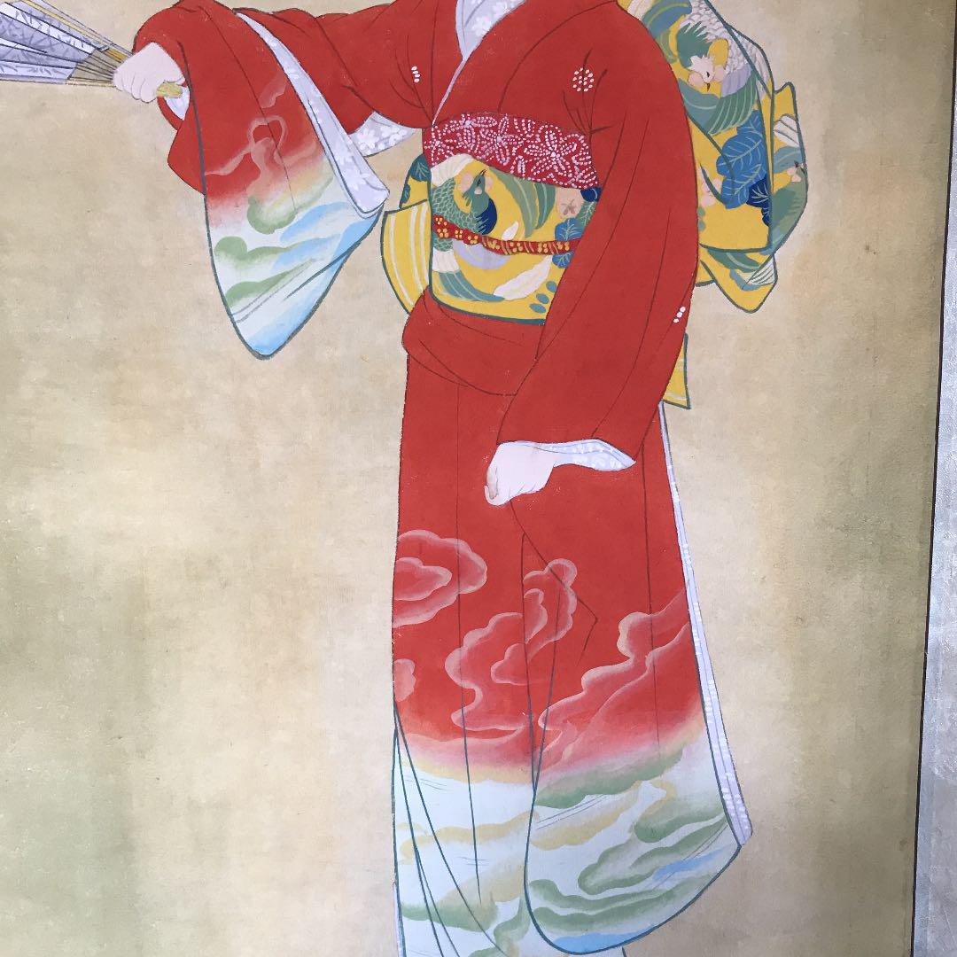 Hanging scroll  Japanese painting Uemura  Introductory dance copy  JAPAN