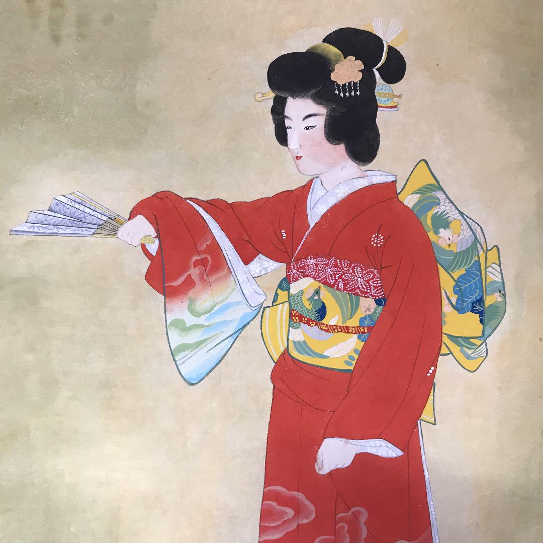 Hanging scroll  Japanese painting Uemura  Introductory dance copy  JAPAN