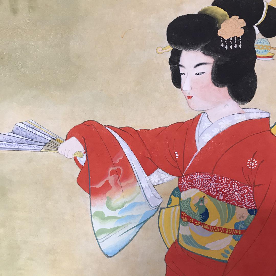 Hanging scroll  Japanese painting Uemura  Introductory dance copy  JAPAN