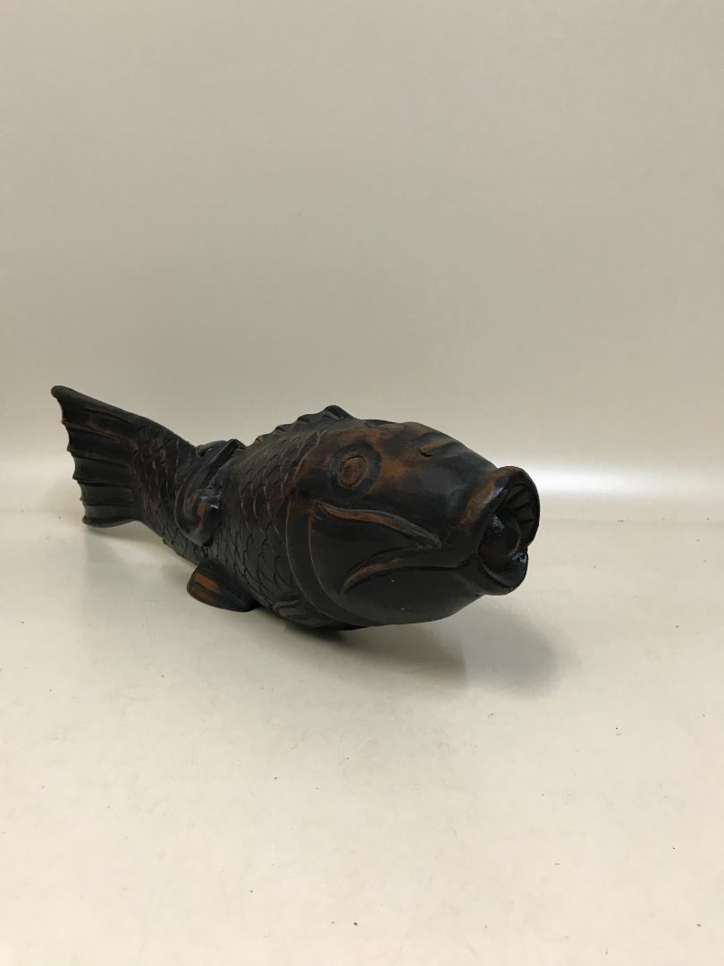 Jizai kagi Hook Folk art wooden fish carp crosspiece hearth