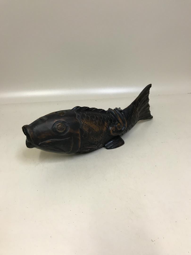 Jizai kagi Hook Folk art wooden fish carp crosspiece hearth