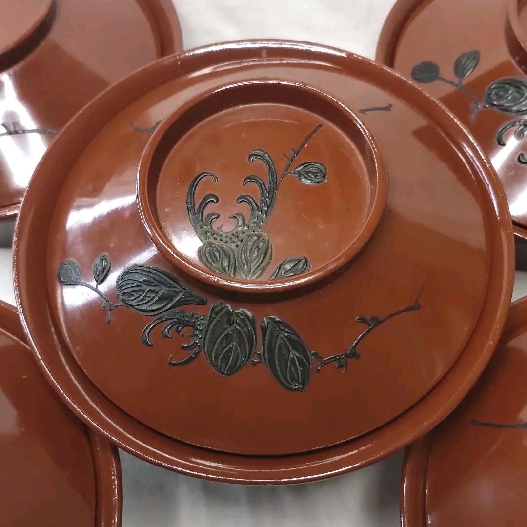 Aizu lacquerware Wooden bowl Handmade hand-painted