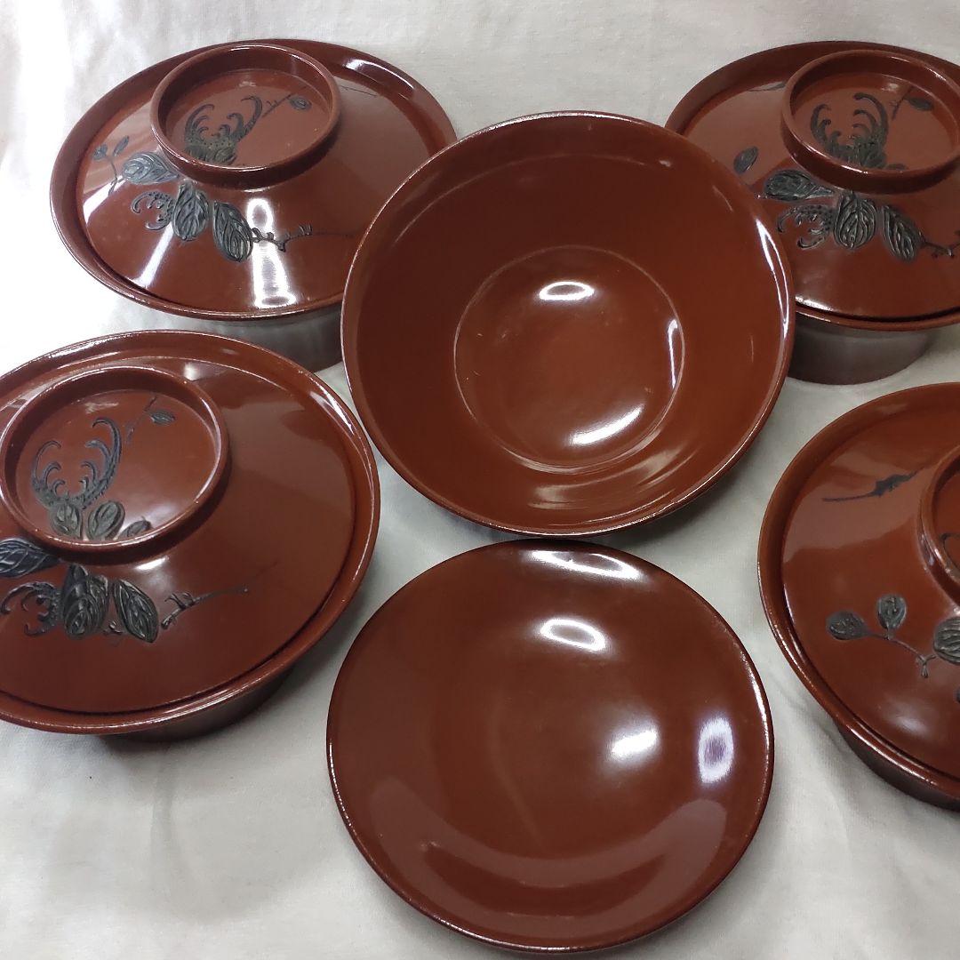 Aizu lacquerware Wooden bowl Handmade hand-painted